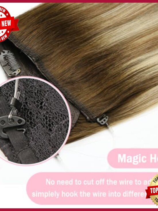 Real Human Hair Extensions 14 Inch Invisible Wire 65g main image 4